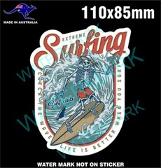SKELETON SURFING STICKER SURF