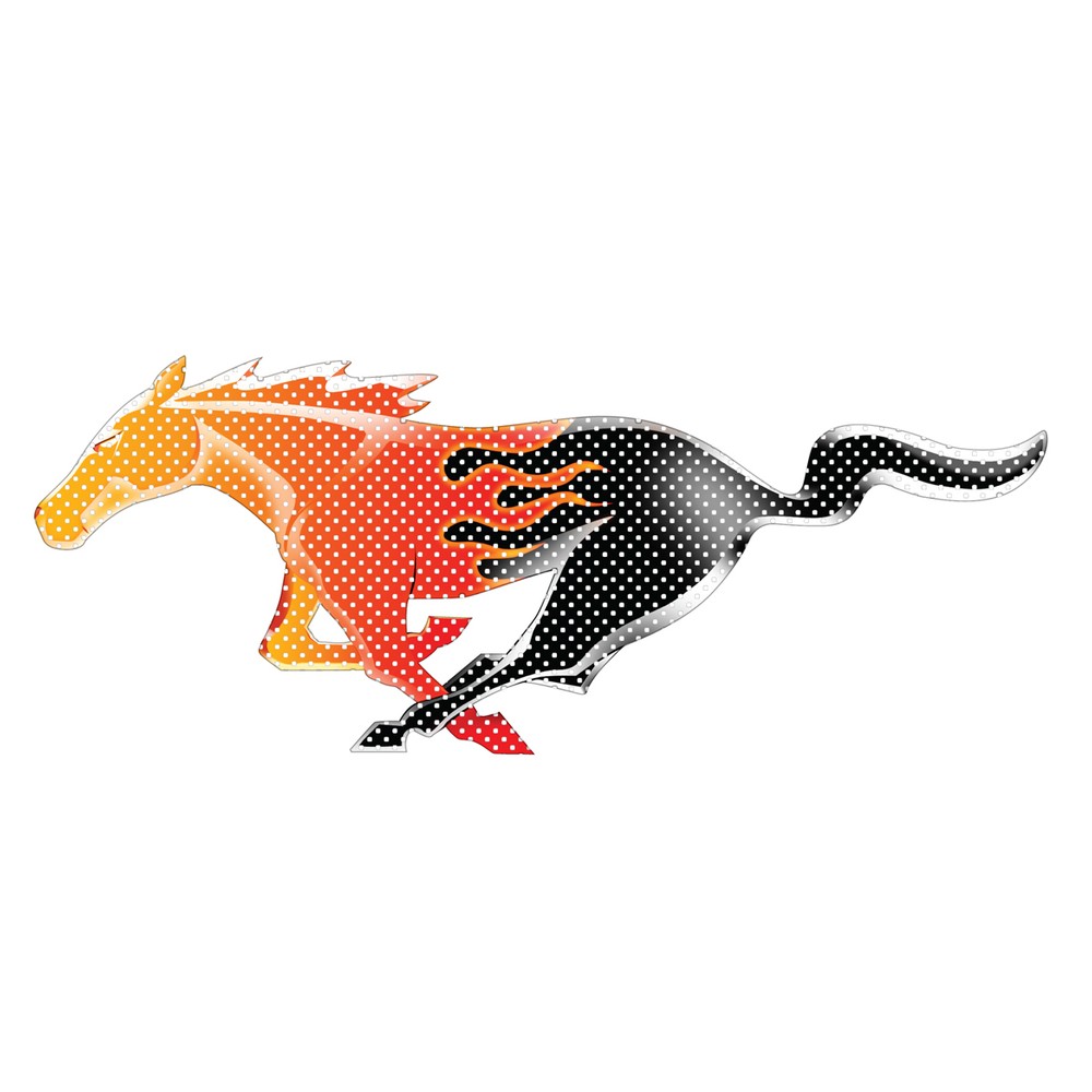 Ford Mustang Flame Pony 12″ 3M Perforated Unobstructed View Window Graphic Decal