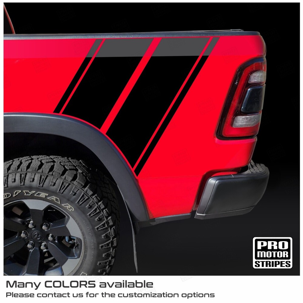 Side Bed Hash Mark Stripes Decals For Chevrolet Silverado Colorado S10 WT LT EV