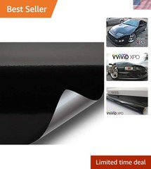 Durable Gloss Black Vinyl Adhesive Film 24x12in – No Mess, Easy Installation