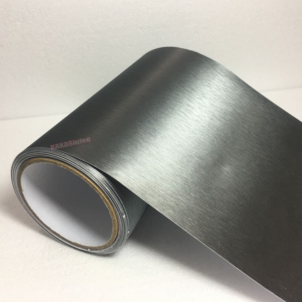 12″ x 60″ / Car Matte Metal Brushed Steel Texture Vinyl Wrap Sticker Trim Grey