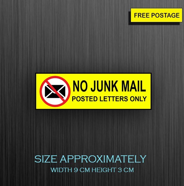 2X No Junk Mail Posted Letters Only,Vinyl Waterproof Sticker For Your Letter Box