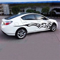 Pair Universal Black Flame Car Body Side Waterproof Vinyl Decal Graphics Sticker