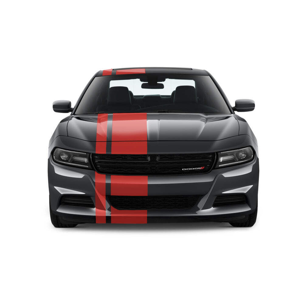Dual Racing Stripes [3x] 4″ , 2″, 12″ x 68″ Self Healing Vinyl Fits All Vehicles