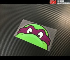 Reflective Ninja Turtles Peeking Car Sticker – Donatello #0B