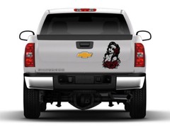 2 Color Sugar Skull Sexy Girl Graphic Tailgate Hood Window Decal Vehicle Vinyl