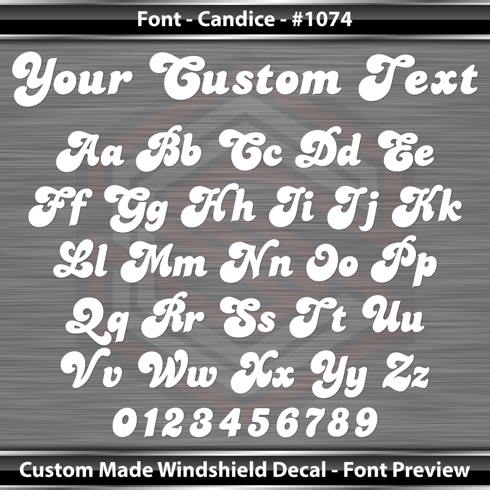 #1074 Custom Text Letters Personalized Decal Sticker Vinyl Windshield Window Car