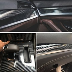 6D Car Auto Accessories Car Interior Wrap Sticker Carbon Fiber Glossy Vinyl Film