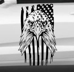 NEW Eagle Flag USA Hood Door Vinyl Decal Racing Stripes (Fits Chevrolet Camaro)