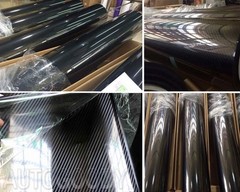 20ft x 2ft HIGH GLOSS 5D Black Carbon Fiber Vinyl Wrap Bubble Free 240″ x 24″ 6D
