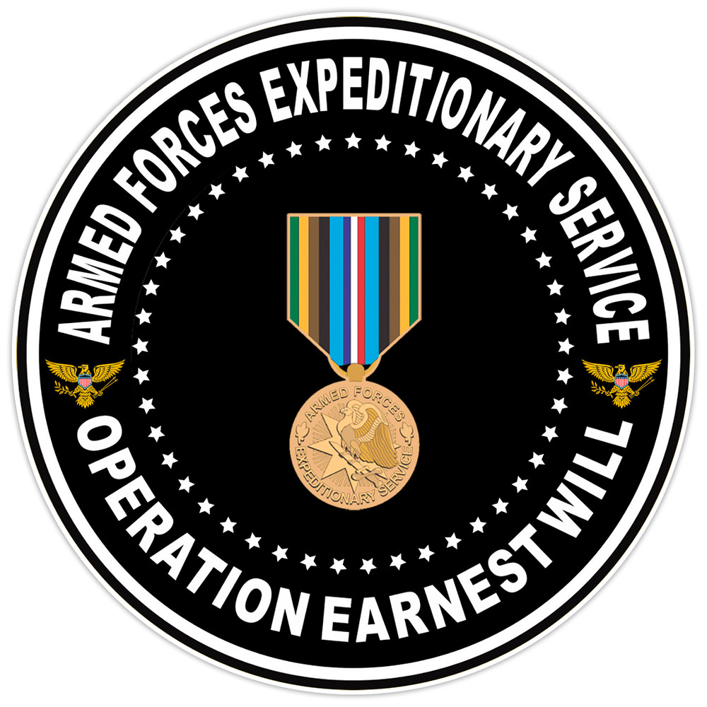 Armed Forces Expeditionary Service Bumper Sticker Military Vinyl Decal 5″