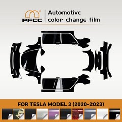 Tesla Model 3 20-23 Paint Protection Film Color Change Piano Black PreCut Kits