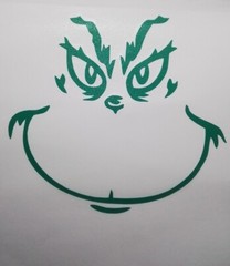 The grinch face only christmas Custom Vinyl Sticker Decal “5×4.5” inches!