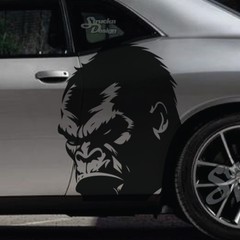 2x Fierce Gorilla Vehicle Graphic Side Decal Hood Car Truck Pickup Angry Side