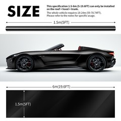 Gloss Black Premium Vinyl Car Wrap Adhesive Film Air Release Roll 20FT*5FT