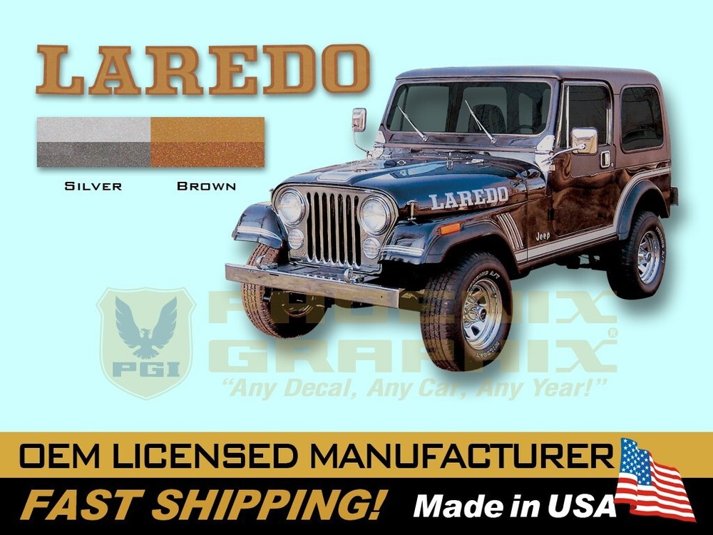 1985 1986 Jeep Laredo CJ5 CJ7 Decals & Stripes Graphics Kit