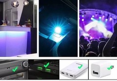 Blue Mini USB Car Atmosphere Lights LED Cigarette Lighter Decorative Lights