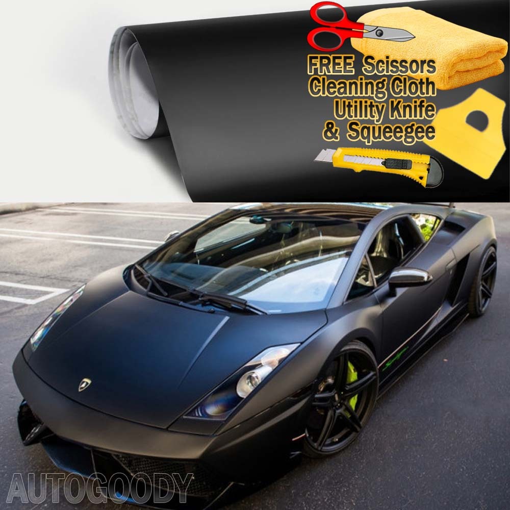 72″ x 60″ Matte Flat Black Vinyl Film Wrap Sticker Decal Bubble Free Air Release
