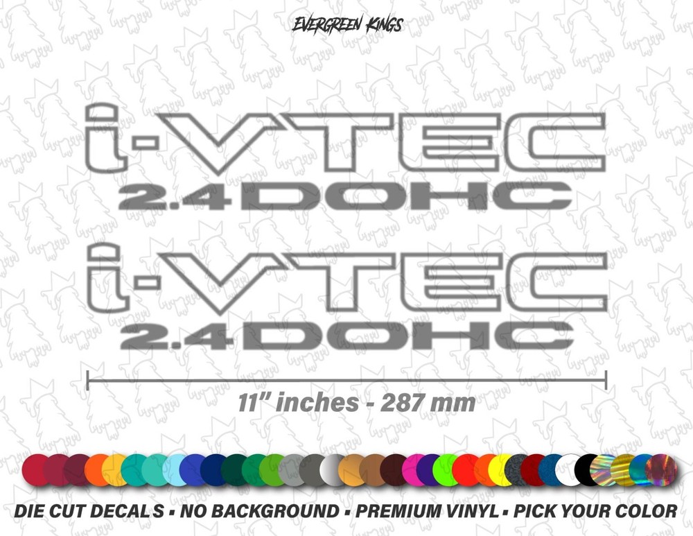 i-Vtec DOHC 2.4 Side Decals for Element Accord CRV Odyssey Civic Si K24 K Series