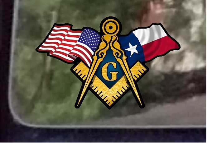 ProSticker 078 (One) 3″ x 5″ American Texas Flags Masonic Decal Sticker USA