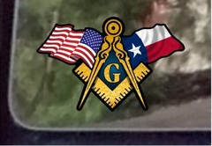 ProSticker 078 (One) 3″ x 5″ American Texas Flags Masonic Decal Sticker USA