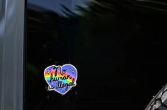 No Human Is Illegal Rainbow Heart Car Sticker Decal Free Shipping