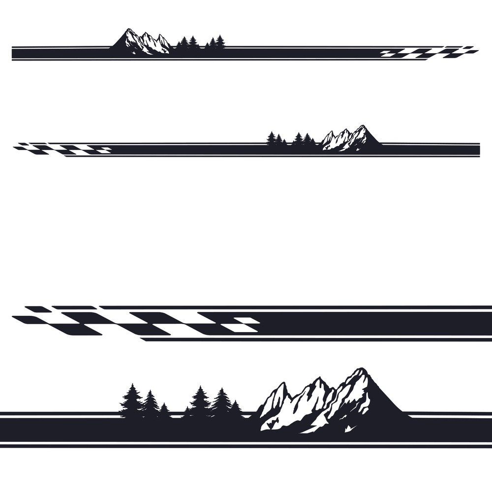 Overland Truck Decal Sticker. Mountain Forest Truck Side Stripes. Universal Fit.