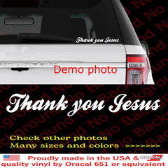 Thank you JESUS CHRISTIAN God Car Window Vinyl Die Cut Decal Christian JS020