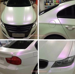 Entire Car Wrap / Glossy Matte Pearl White Chameleon Vinyl Film Sticker Strip AB