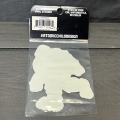 Atomic Child Sasquatch Vinyl Sticker Bigfoot Mountain Sunset All Weather USA Mad