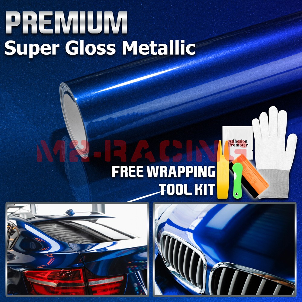 Premium Super Gloss Metallic Blueberry Vinyl Car Wrap Sticker Decal Sheet Film