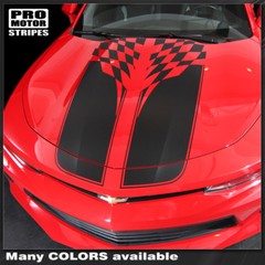 Chevrolet Camaro 2016-2018 Front & Rear Checkered Stripes Decals (Choose Color)