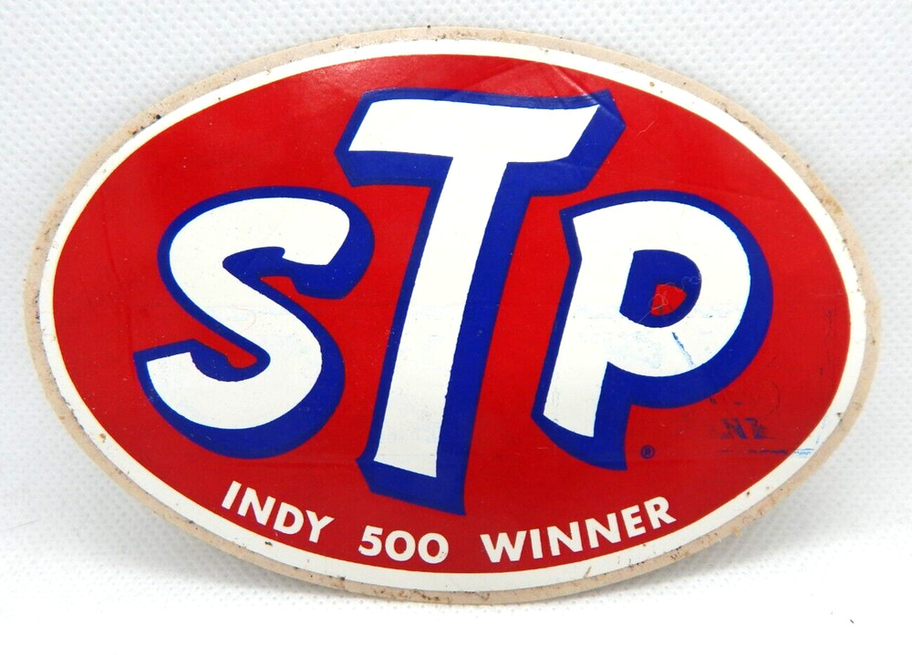 Vintage Original STP Sticker Decal Sticker 4.5″ Wide ” Indy 500 Winner “