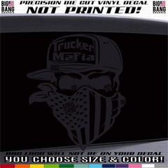 TRUCKER MAFIA Skull Vinyl Decal Sticker SUV Car Truck Window DieCut HIGH QUALITY
