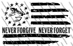 Bone Frog,Never Forgive,Never Forget,Flag,We The People,Military,,,Vinyl Decal