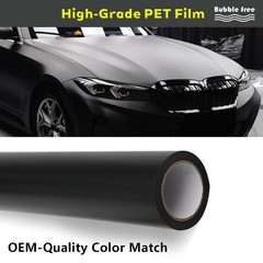 5FTx50FT PET Matte Black Vinyl Wrap Self-Adhesive Air Release US Stock