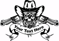 Cowboy Skull Rodeo Guns Custom Name Car Truck Window Laptop Vinyl Decal Sticker
