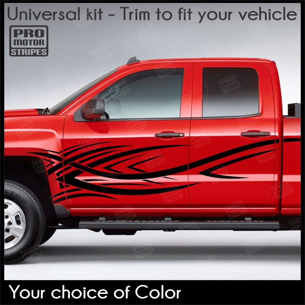 Tribal Accent Side Decals Stripes For Chevrolet Silverado Colorado S10 WT LT EV