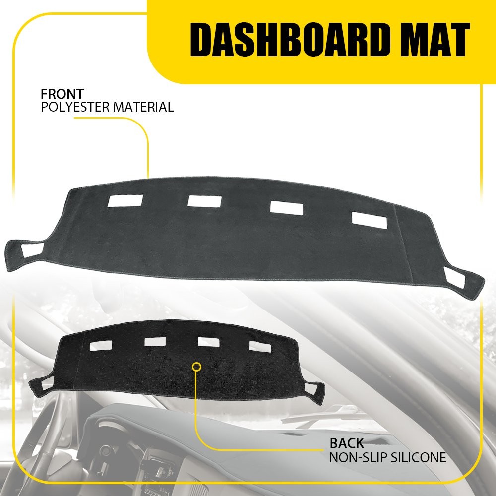 Dashboard Dash Cover Mat Carpet For 02-08 Dodge Ram 1500 2500 3500 Gray Black