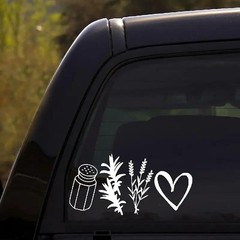 Salt Shaker Herb Heart Vinyl Decal Sticker For Cars/Motorcycles 5.5×2.75 Inches