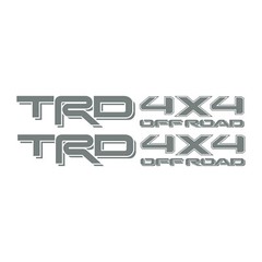 2 TRD 4×4 Off Road Decals for Toyota Tacoma Tundra Bedside Vinyl Pair Gray