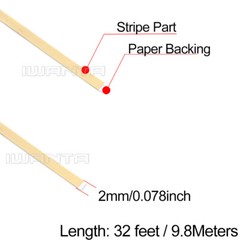 1/12″ 2mm Beige & Matte Black Pinstriping Pin Stripe DIY Vinyl Decal Sticker
