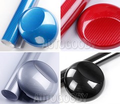 12″ x 60″ HIGH GLOSS 5D Silver Carbon Fiber Vinyl Wrap Bubble Free 1ft x 5ft 6D