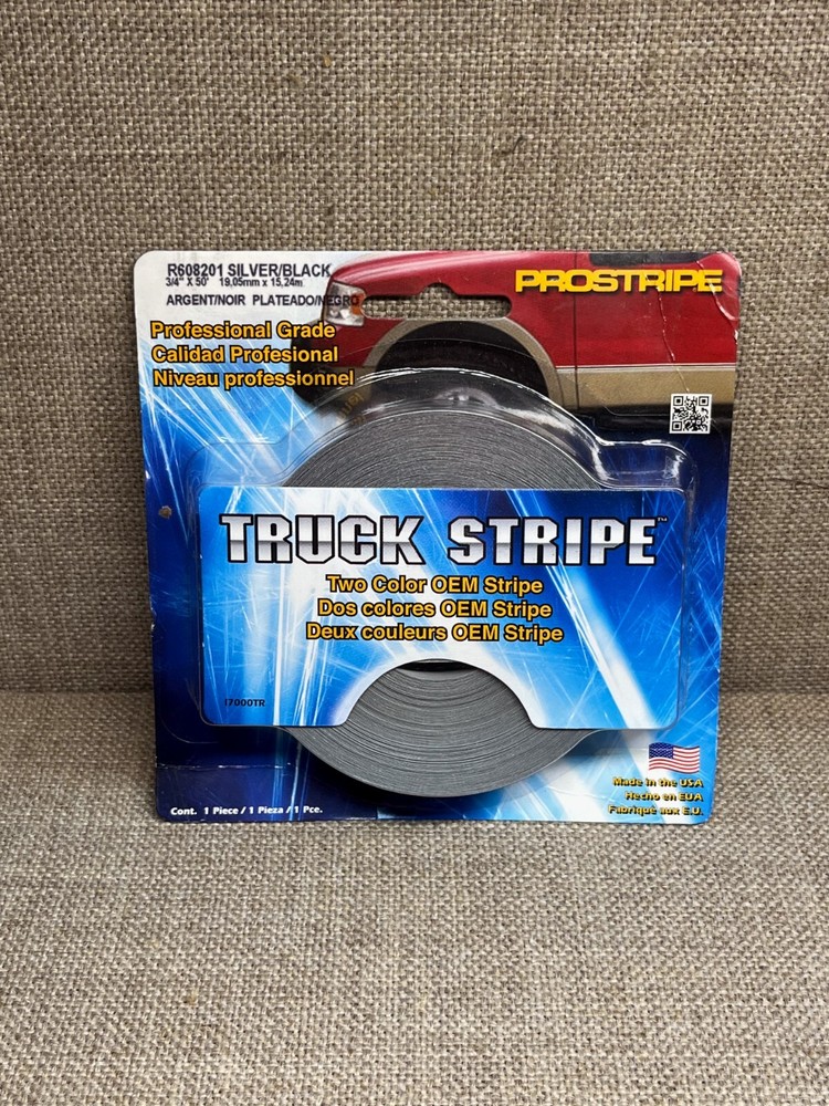 Prostripe Truck Stripe R608201 Silver/Black 3/4″ x 50′