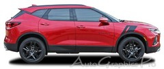2019-2024 Chevy Blazer Fender Stripes Side Double Bar Hood Decals Vinyl Graphics