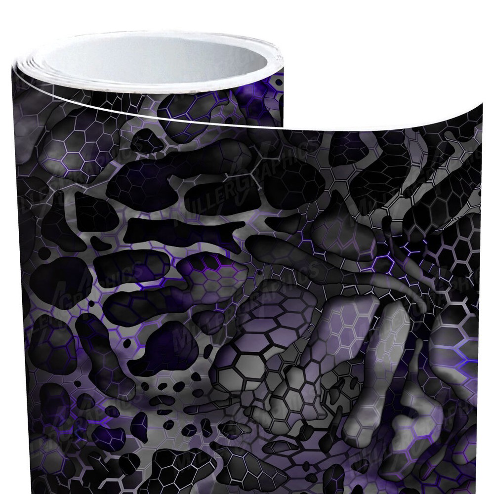 Camo Chameleon XD “Black and Purple” Wrap Vinyl Roll Sheet 3M – Many Sizes