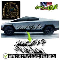 Side Mud Splash Racing Stripes For 2023 & up Tesla Cybertruck Fountation, Beast