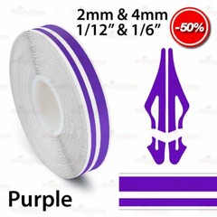 PURPLE 12mm 1/2″ Roll PinStripe PinStriping Double Lines Tape Vinyl Car STICKER