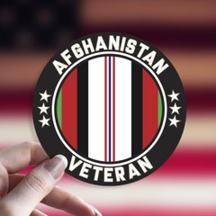 Afghanistan Veteran Decal/Sticker Car Window Round Die Cut Enduring Freedom
