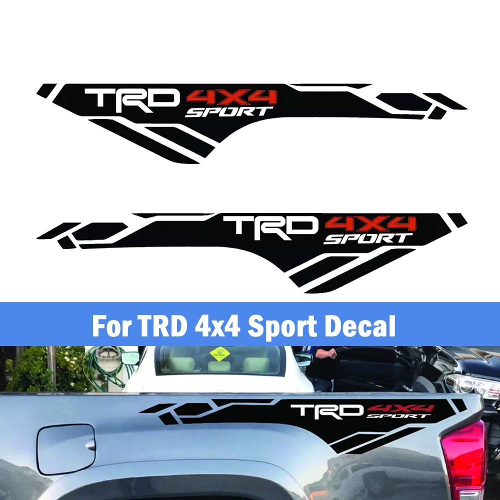 Pair TRD 4×4 Sport Stickers Decals For Tundra Tacoma 4Runner Bedside Left Right
